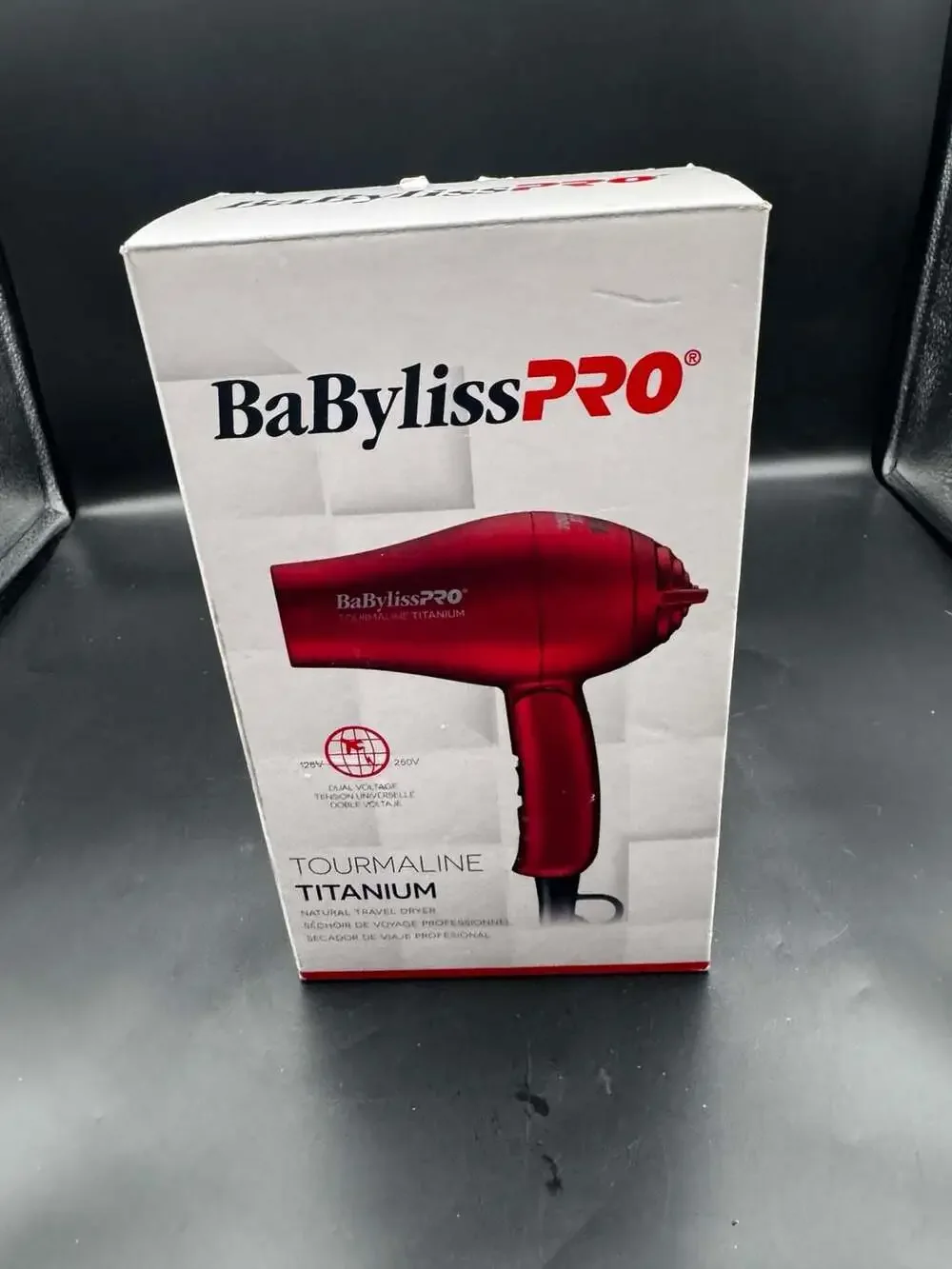 BaBylissPRO TT Tourmaline Titanium Travel Hair Dryer, Red (Model BTT053TUC)